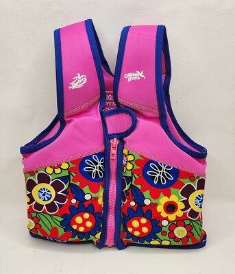 Cabana Sports Learn to Swim Training Vest Flora  S/M Age 3-4 Weight 33-45lbs-X16