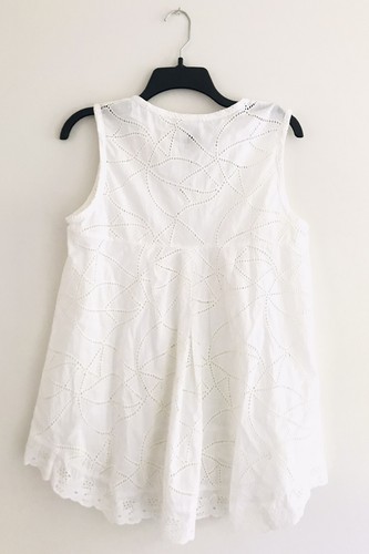 Cabi Damen Größe S Weiß Gemma Top Ärmellos Cutout Ösen Asymmetrisch Boho - Bild 5 von 12