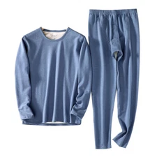 Thermal Underwear for Men Mid Weight Long Johns Base Layer Set with Fleece Lined