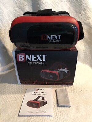 BNEXT VR Headset Universal Virtual Reality Goggles iPhone Android Red  EUC
