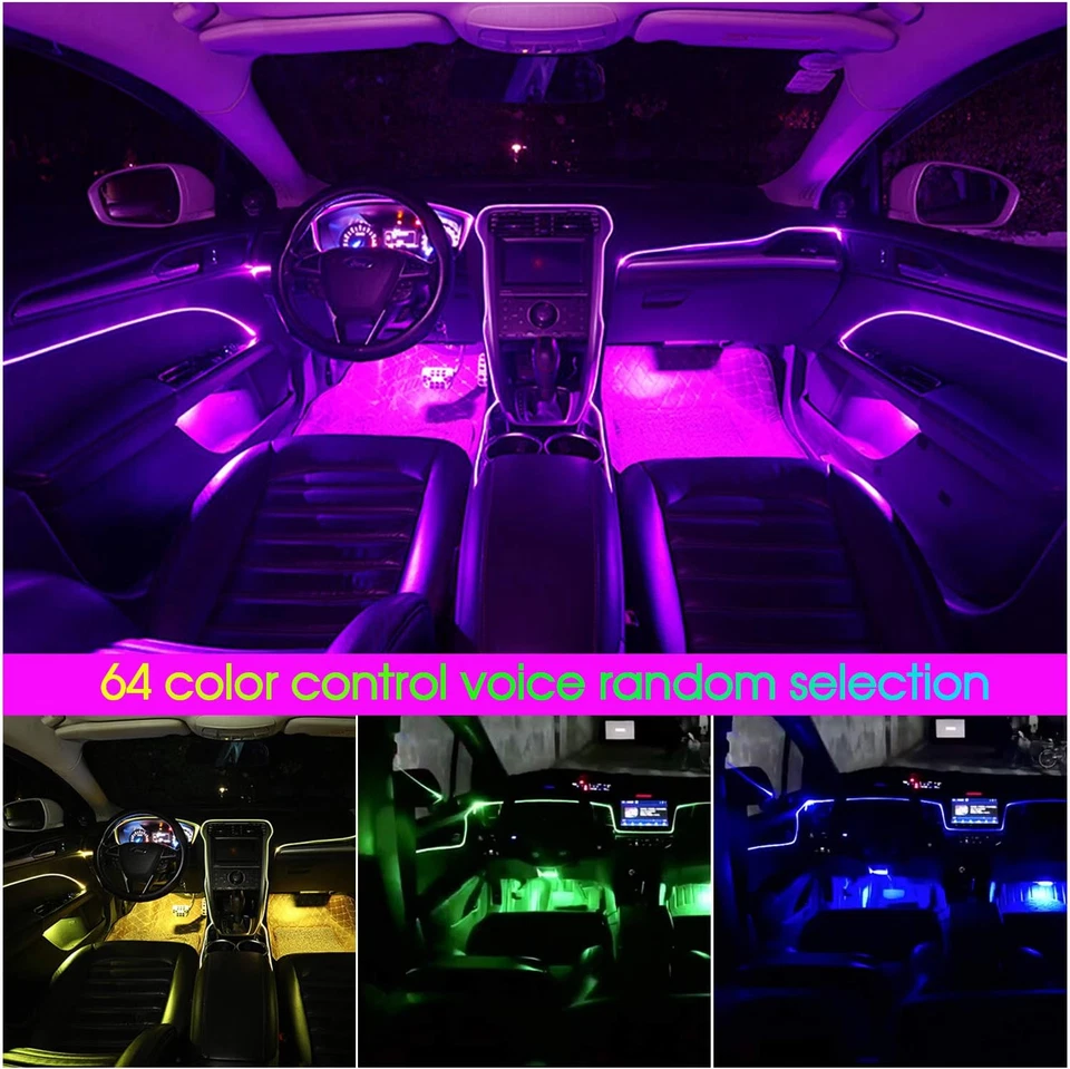 Striscia LED RGB per Interni Auto, 6 M per Auto Con App - Immagine 4 di 4