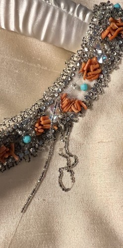 STUNNING Vtg 60’s Couture Kiki Hart Montaldo’s Sz 8 Dress Silk Beaded Neckline - Picture 17 of 22