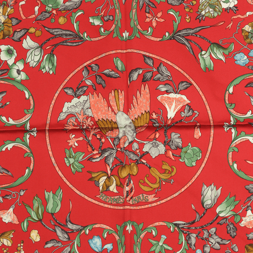 Écharpe Hermès PIERRES DORIENT ET DOCCIDENT 90 cm chariot soie foulard ZOE à prix réduit PAUWELS