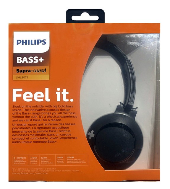Philips Bass Shl3075bk On-ear Headphones With Mic - Black for sale online |  eBay