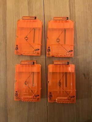 4 x Nerf N Strike Elite 6 Schuss Magazin Clip Dart Gun Blaster
