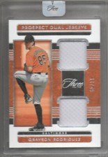 Grayson Rodriguez 2023 Panini Three & Two Prospect Dual Jersey Encased Relic /49