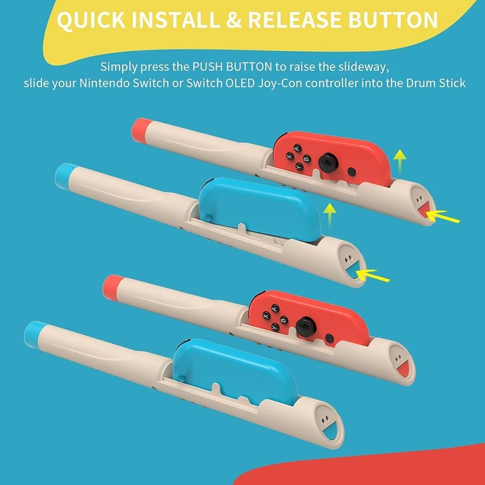 Durable Drumstick Game Drum Stick fits Switches Joypad Controller Left and Right - Image 4 of 4