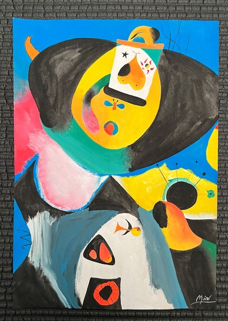 JOAN MIRO Drawing on paper (Handmade) signed and stamped vtg art JOAN MIRO Drawing on paper (Handmade) signed and stamped vtg art