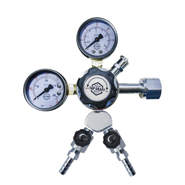 Co2 Regulator Dual Gauge Heavy Duty & Wye Splitter Draft Beer Homebrew