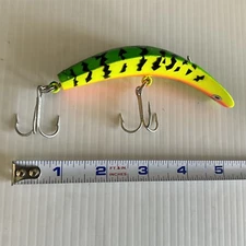 Vintage Luhr Jensen Kwikfish K14 Fishing Lure Rare No Rattle Chartreuse USA