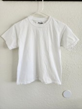 Gildan Plain White T Shirt Basic Crew Neck Tee Size M Youth