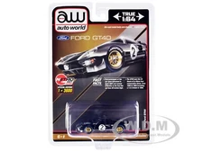 1966 FORD GT40 RHD #2 BLACK 1/64 DIECAST MODEL CAR BY AUTO WORLD CP7922
