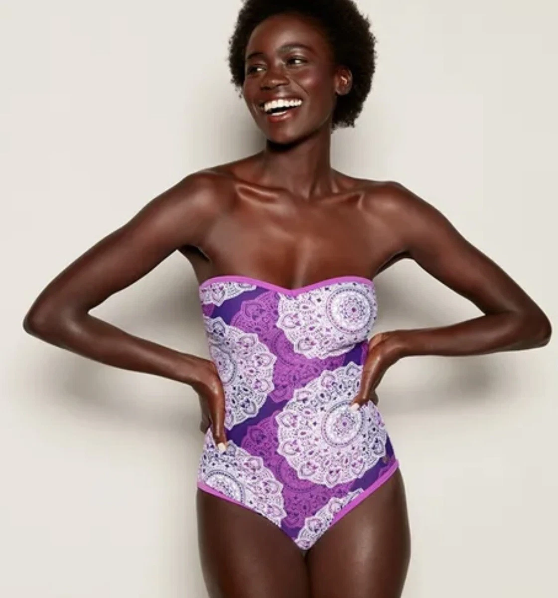 Mantaray Mandala Purple Bandeau Swimsuit UK 12 RRP 35 eBay