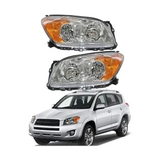 Driver and Passenger Side Halogen Headlights Assembly Repalcement for 2009 20...