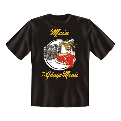 T-Shirt mit Motiv/Spruch ''7 Gänge Menü''