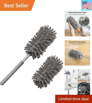 Microfiber Duster for Cleaning, Hand Washable Dusters with 2pcs Replaceable M..-
