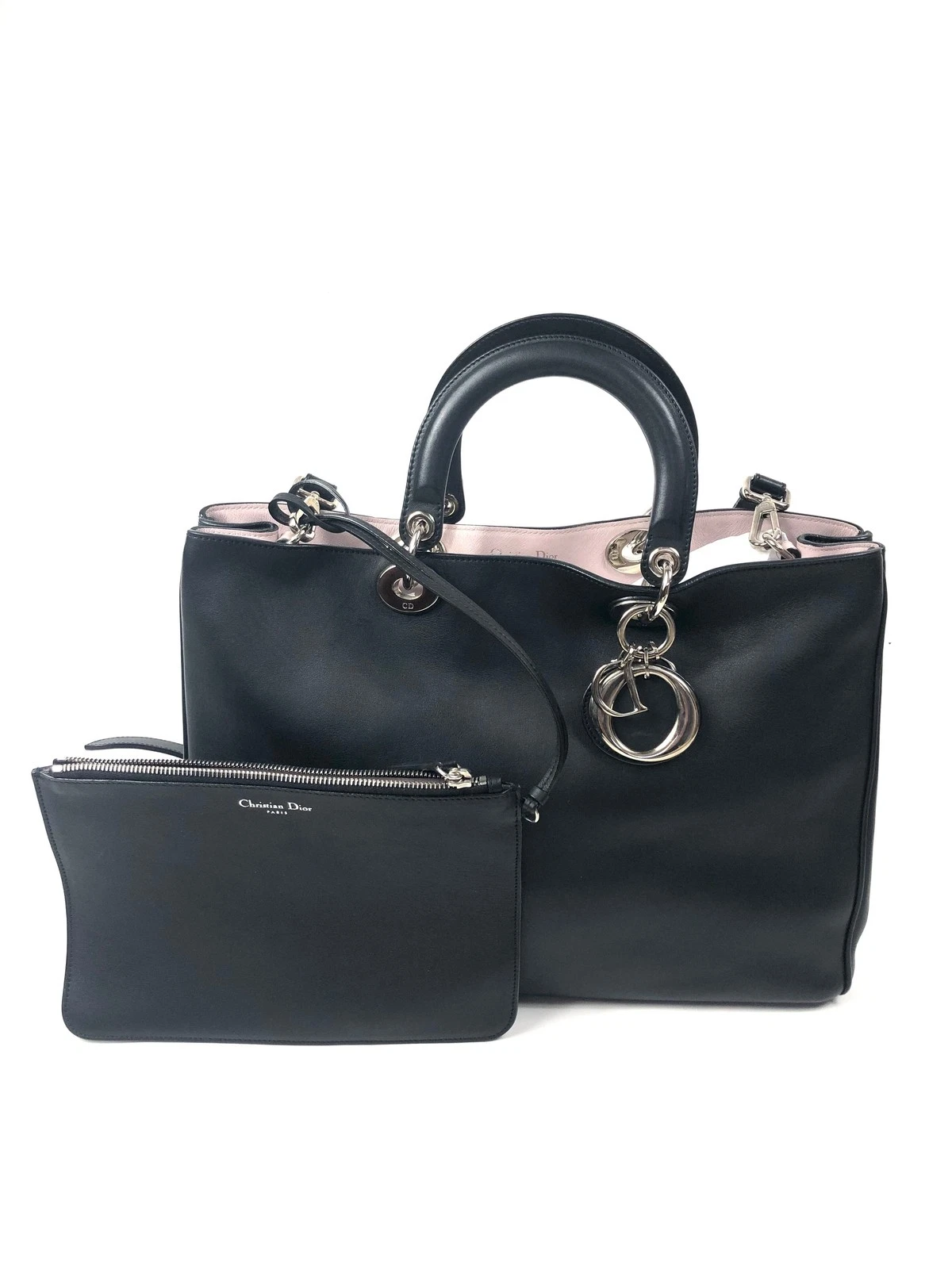Sac fourre tout noir DIORISSIMO Lg en cuir souple