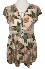 True Craft Floral Tunic Top Women S Boho Babydoll Tassel Boho Cottagecore Nwt True Craft Floral Tunic Top Women S Boho Babydoll Tassel Boho Cottagecore Nwt