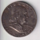 1954-P FRANKLIN HALF-DOLLAR .50¢ PHILADELPHIA 90% SILVER UNITED STATES AMERICA