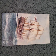 Battleship, Mars was built-in 1794 vintage postcard