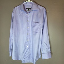 Pronto Uomo Dress Shirt Men 17 32/33 Cotton Purple