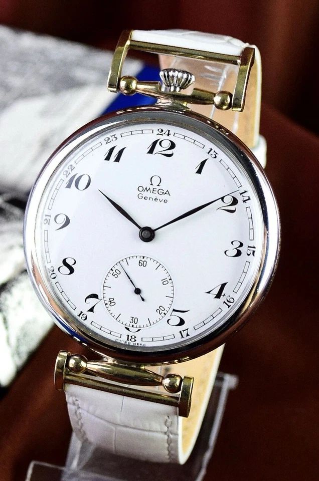 Reloj de matrimonio vintage hecho a medida con movimiento de reloj de bolsillo Omega y esfera raro Foto 3 de 4