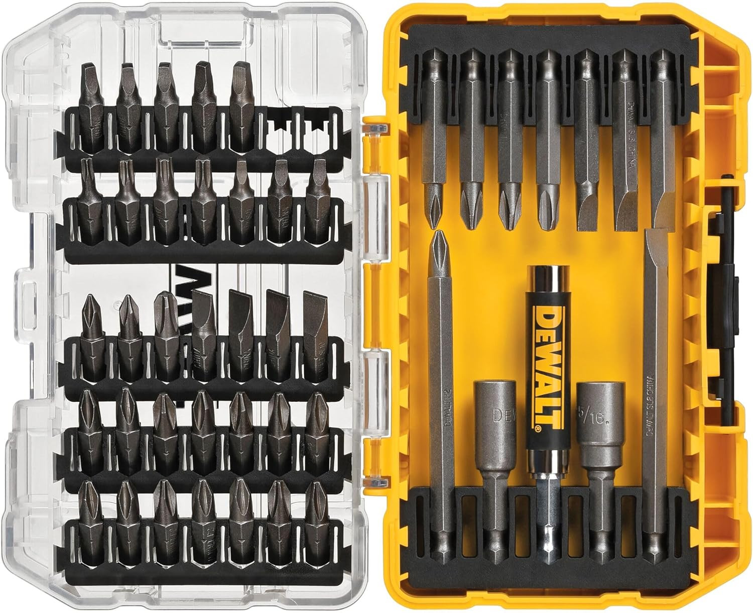 DEWALT Screwdriver Bit Set with Tough Case, 45-Piece (DW2166), Grey/Silver Screw