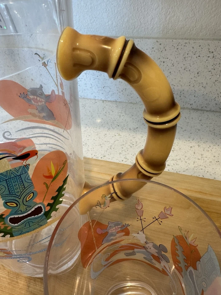 Disney Luau Tiki Melamine Pitcher and Cup Set - Image 4 of 4