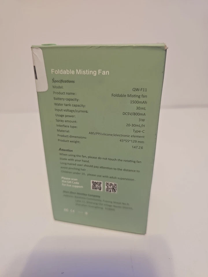 Ventilador de niebla plegable HONHEY dispositivo de refrigeración recargable portátil Foto 3 de 4