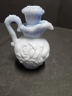Vintage Avon Blue Marbled Milk Glass Mini Pitcher with Stopper ~ May 1978 - 5.5"