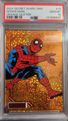 1984 Marvel Secret Wars Spider-Man Orange Glitter /199 PSA 10 GEM MINT LOW POP