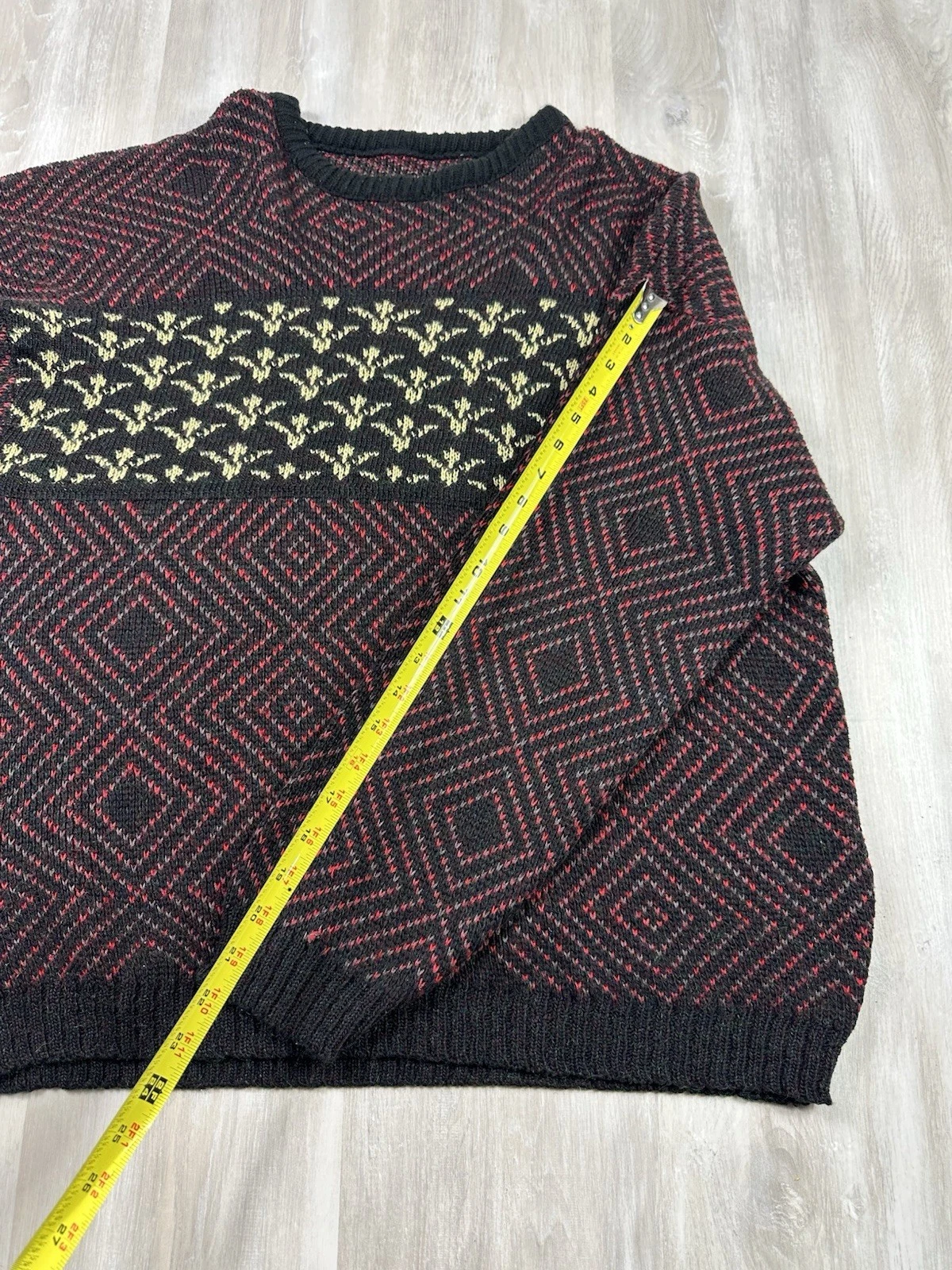 SUPREME Maglione Vintage XL Maglia Geometrico Stile Retrò Pullover