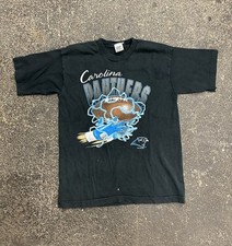 Carolina Panthers NFL Lightning Graphic T Shirt Boys 18/20 Black VTG 90s