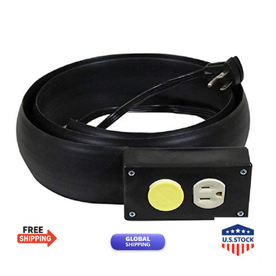 Electriduct Lay Flat Electrical Power Extension Cord Cover - 12 Feet Black