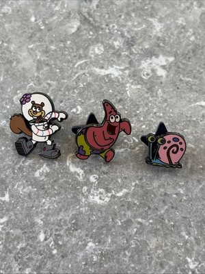 UNIVERSAL STUDIOS SPONGEBOB SCHWAMMKOPF 3 PINS SANDY CHEEKS GARY SNAIL & PATRICK