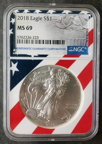 2018 $1 American Silver Eagle Dollar NGC MS69