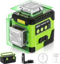 HUEPAR Laser Level 360 Self Leveling with LCD Screen, 3 X 360° High Brightness R