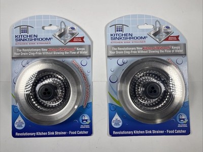 (2) Kitchen SinkShroom (Stainless) Strainer with Built-in Anti-Clog Technology