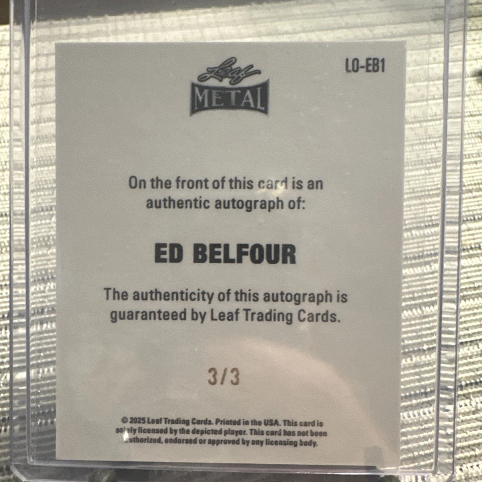 Ed Belfour 2025 Leaf Metal Legends hóquei VERDE cintilante 1948 mini conjunto automático 3/3 - Imagem 2 de 4