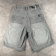 Youth Boys Y2K Southpole Baggy Grey Denim Shorts 24  Waist
