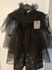NEW Pottery Barn Kids Glow in the Dark Witch Dress/Cape Halloween Costume - 3T