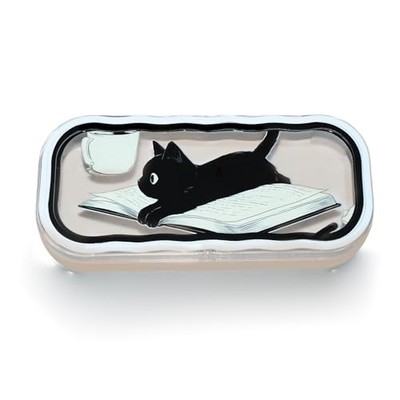 Cute hard shell bow glasses case cat transparent glasses case Case - Cat