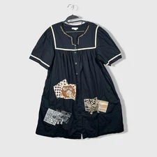 Go Softly Patio Kaftan Midi Dress Womens L Animals Retro Boho Embroidered Resort