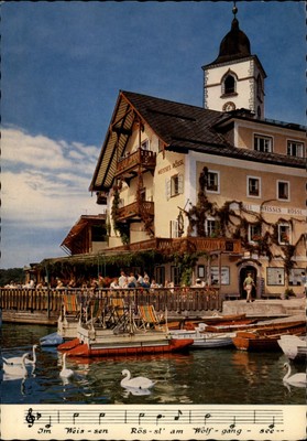 Weisses Rossl St Wolfgang Austria vintage postcard u589