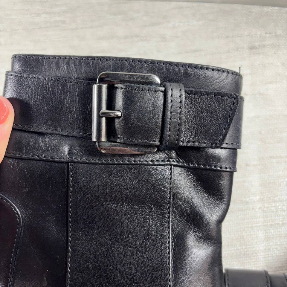 Geox Respira Botines Cuero Negro Moto Hebilla Patente Italiana Talla 36 (US 6) Foto 3 de 4