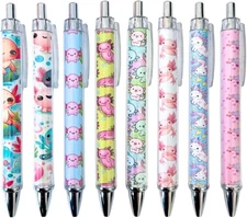 YJ PREMIUMS Axolotl Wrap Pens 8PC – Cute 1 Count (Pack of 8), Multicolor 