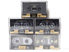 3 Maxell XL II 100 Cassette Tapes / 2 Maxell XL II 90 - ALL USED