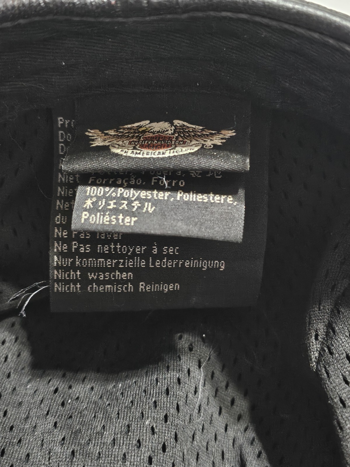 Harley Davidson Cap With Front And Back Embroidering And Side Zipper XL Leather