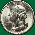 1945-S Washington Quarter Silver Brilliant Uncirculated BU Coin #38669