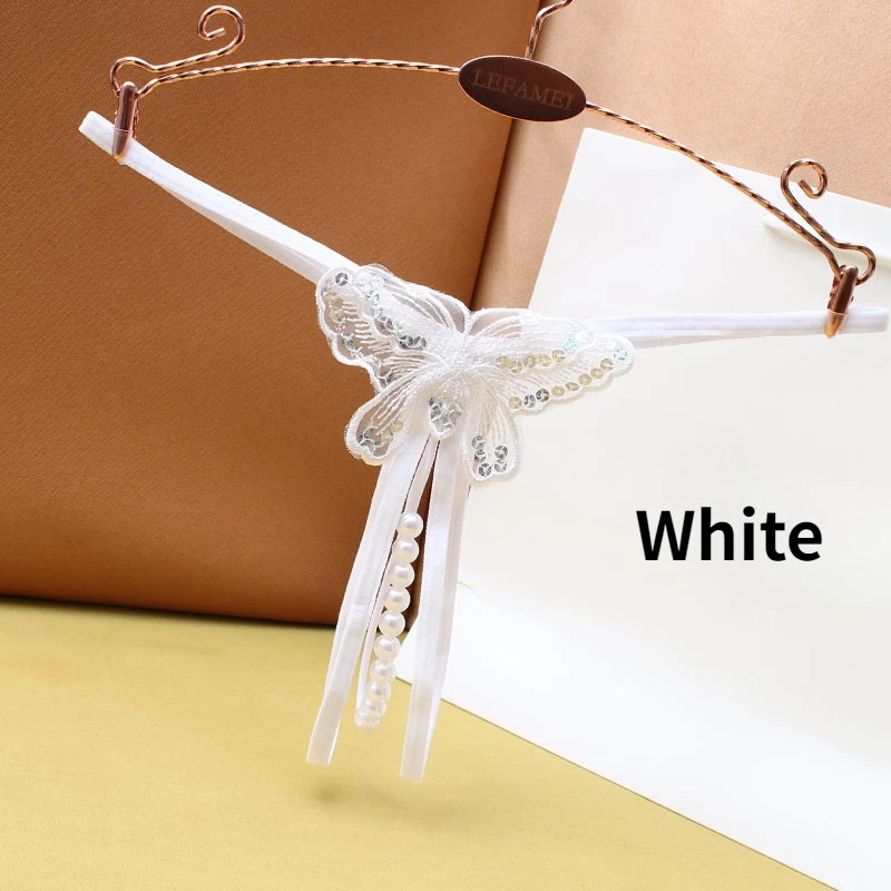 3Pcs Damen Schmetterling Pailletten G-String Tanga Kunstperle Slip Lingerie Slip - Bild 3 von 4